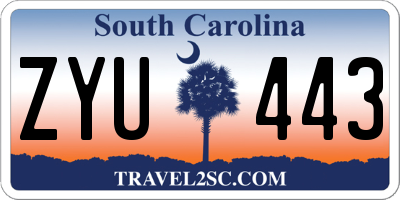 SC license plate ZYU443