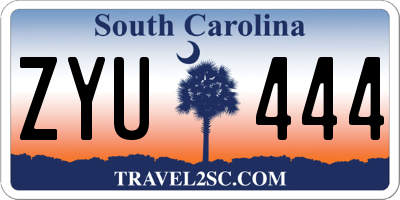 SC license plate ZYU444