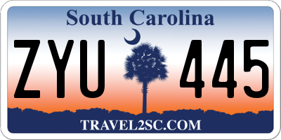SC license plate ZYU445