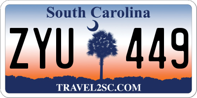 SC license plate ZYU449