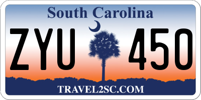 SC license plate ZYU450