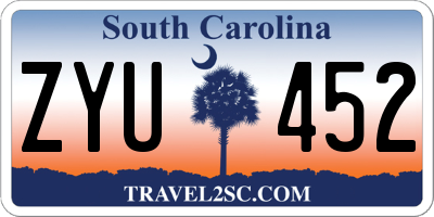 SC license plate ZYU452