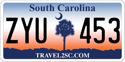 SC license plate ZYU453