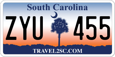 SC license plate ZYU455