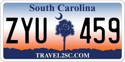 SC license plate ZYU459