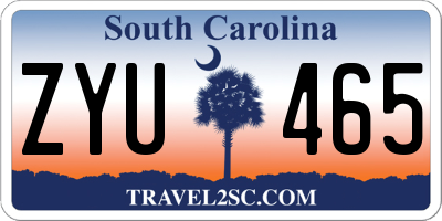 SC license plate ZYU465