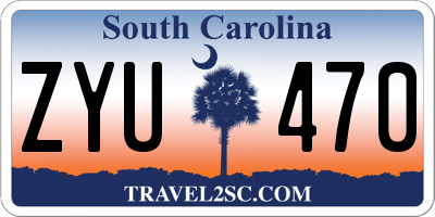 SC license plate ZYU470