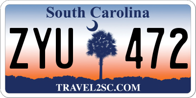 SC license plate ZYU472
