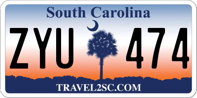SC license plate ZYU474