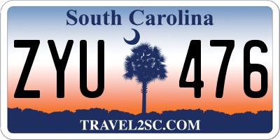 SC license plate ZYU476