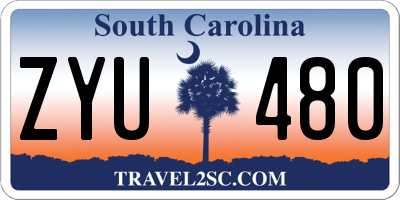 SC license plate ZYU480