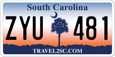 SC license plate ZYU481