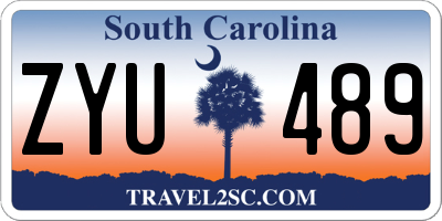 SC license plate ZYU489