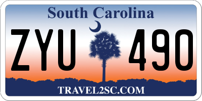 SC license plate ZYU490
