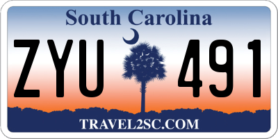 SC license plate ZYU491