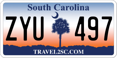 SC license plate ZYU497