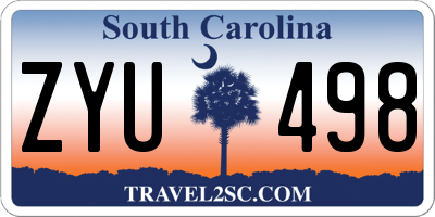 SC license plate ZYU498