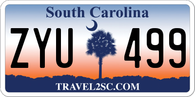 SC license plate ZYU499