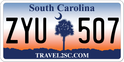 SC license plate ZYU507
