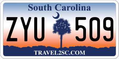 SC license plate ZYU509