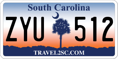 SC license plate ZYU512