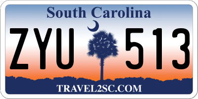 SC license plate ZYU513