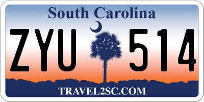 SC license plate ZYU514