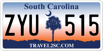 SC license plate ZYU515