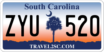 SC license plate ZYU520