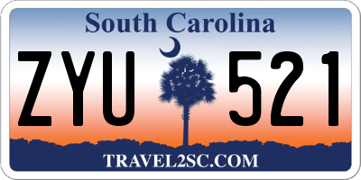 SC license plate ZYU521