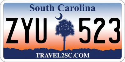 SC license plate ZYU523