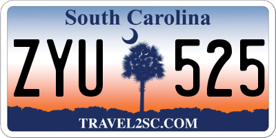 SC license plate ZYU525