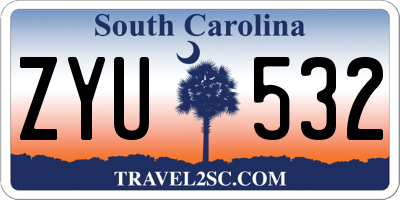 SC license plate ZYU532