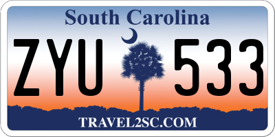 SC license plate ZYU533