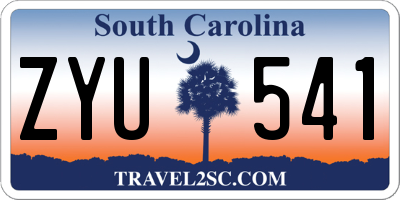 SC license plate ZYU541