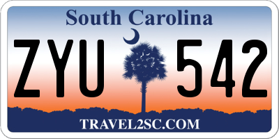 SC license plate ZYU542