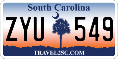 SC license plate ZYU549