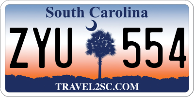 SC license plate ZYU554