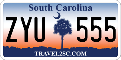 SC license plate ZYU555