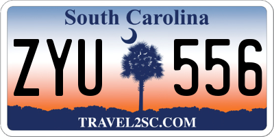 SC license plate ZYU556