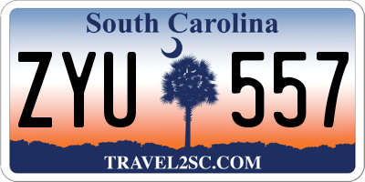 SC license plate ZYU557