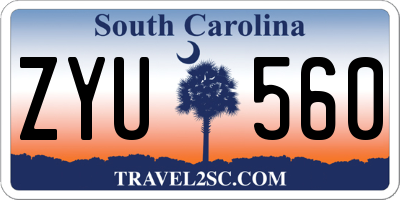 SC license plate ZYU560