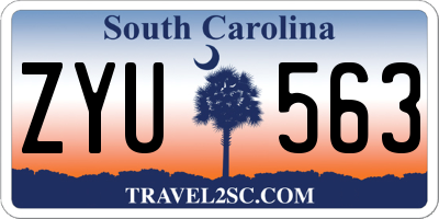 SC license plate ZYU563