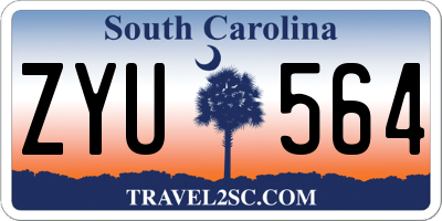 SC license plate ZYU564