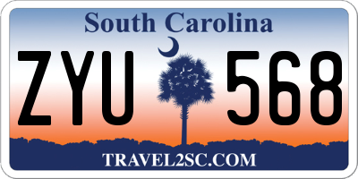 SC license plate ZYU568