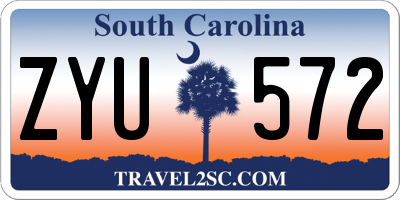 SC license plate ZYU572