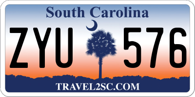 SC license plate ZYU576