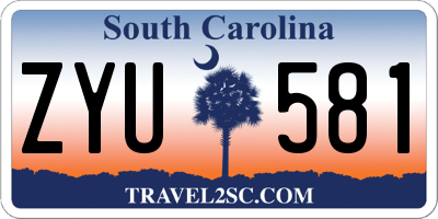 SC license plate ZYU581
