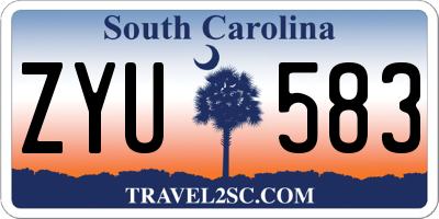 SC license plate ZYU583