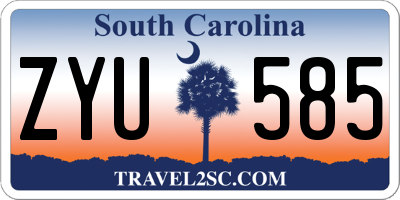 SC license plate ZYU585